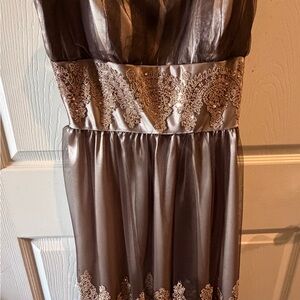 Elegant Black and Gold Lace Dress